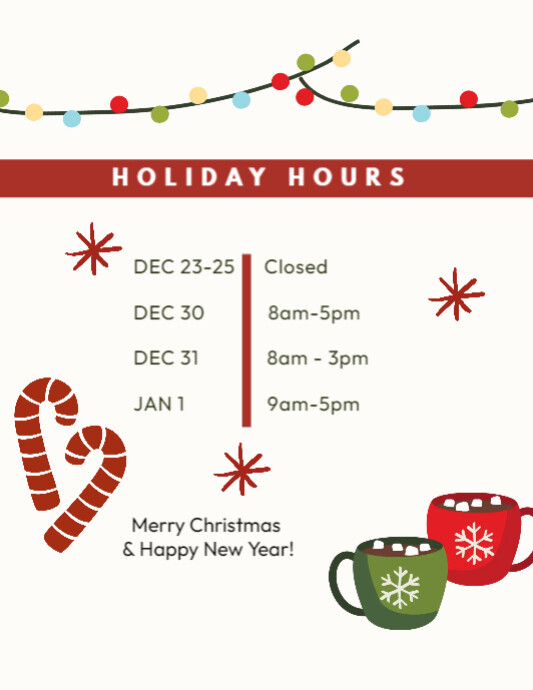 Holiday Hours Template (1) PosterMyWall