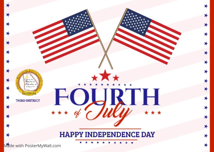 4th of July 3rd DISTRICT Postcard template