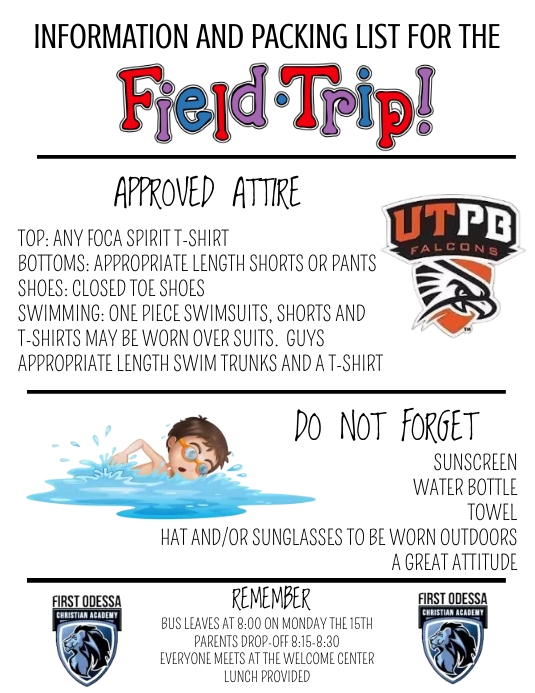 Field Trip Flyer ใบปลิว (US Letter) template