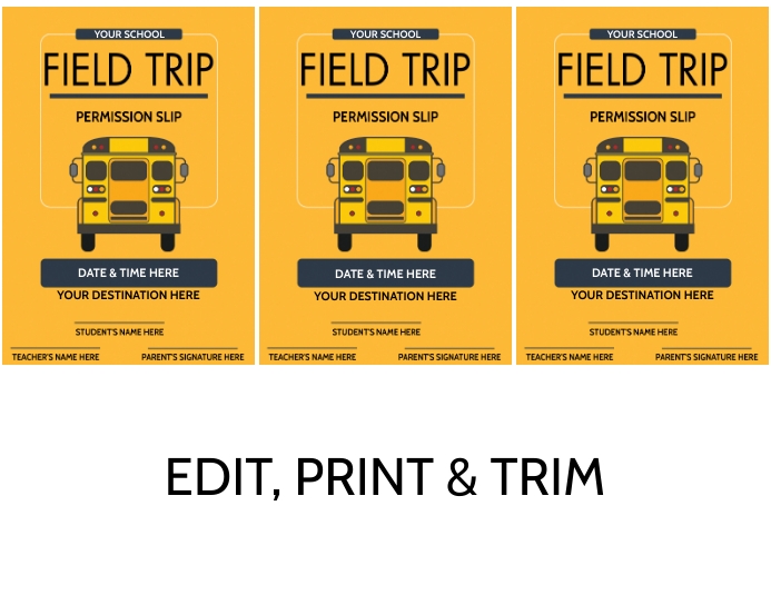 FIELD TRIP PERMISSION SLIP Flyer (Letter pang-US) template