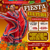 Rojo Hispanic Heritage Celebration โพสต์บน Instagram Template