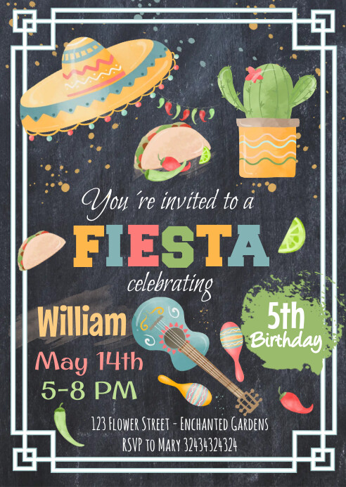 Fiesta Invitation Template | PosterMyWall