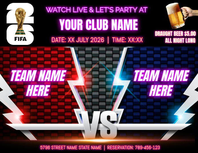 Soccer Match Viewing Party Template | PosterMyWall