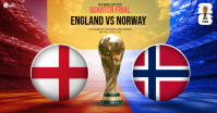 红色 FIFA World Cup Match Facebook Shared Image Template