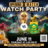 FIFA World Cup 2026: Mexico vs South Africa Watch Party Instagram Post Instagram-opslag template