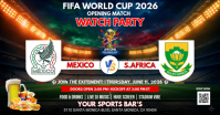 FIFA World Cup 2026: Mexico vs South Africa Watch Party Facebook Shared Image template