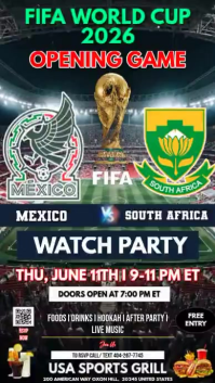 FIFA World Cup 2026: Mexico vs South Africa Watch Party Instagram Story Video template
