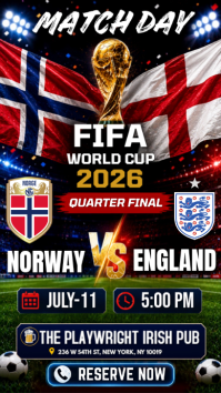 FIFA World Cup 2026: Norway vs England Watch Party Instagram Story Template