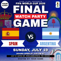 FIFA World Cup 2026 Final Game Watch Party Instagram Post Template