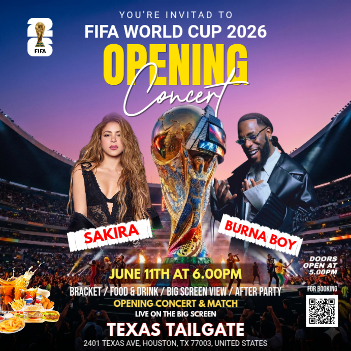 Fifa World Cup 2026 Opening Concert Template | PosterMyWall