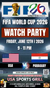FIFA World Cup 2026 Watch Party: USA VS PARAGUAY Instagram-Story template