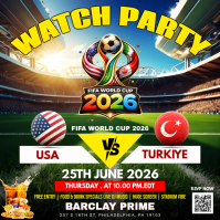 FIFA World Cup 2026 Watch Party: Usa Vs Turkiye Instagram Post template