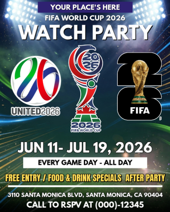 FIFA World Cup 2026 Watch Party Modelo | PosterMyWall