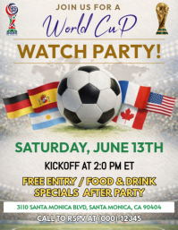 FIFA World Cup 2026 Watch Party Flyer Pamflet (Letter AS) template