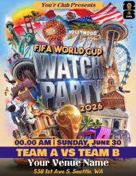 FIFA World Cup 2026 Watch Party Poster Flyer Instagram Post Iflaya (Incwadi ye-US) template