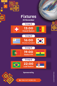 Morado Football Match Fixtures Plakat Template