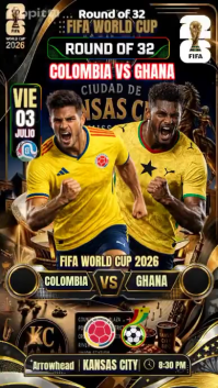 Negro FIFA World Cup Match รีลบน Instagram Template