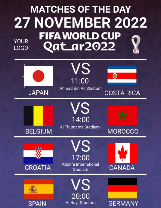 Fifa world cup match schedule flyer Ulotka (US Letter) template