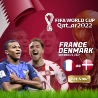 FIFA World Cup Qatar 2022 - France vs Denmark 方形(1:1) template