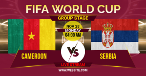 FIFA World Cup Qatar 2022 Group Stage Match Facebook begivenhed cover template