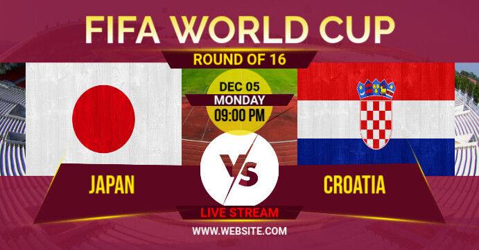 FIFA World Cup Qatar 2022 Round of 16 Match Template | PosterMyWall