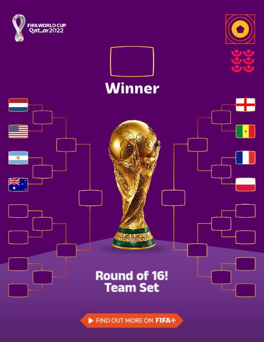 Fifa World Cup Round of 16 Template Folder (US Letter)