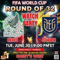 FIFA World Cup Round of 32: Mexico vs Ecuador Ultimate Watch Party Iphosti le-Instagram template