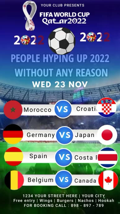 FIFA WORLD CUP SCHEDULE VIDEO TEMPLATE | PosterMyWall FIFA WORLD CUP SCHEDULE VIDEO TEMPLATE | PosterMyWall