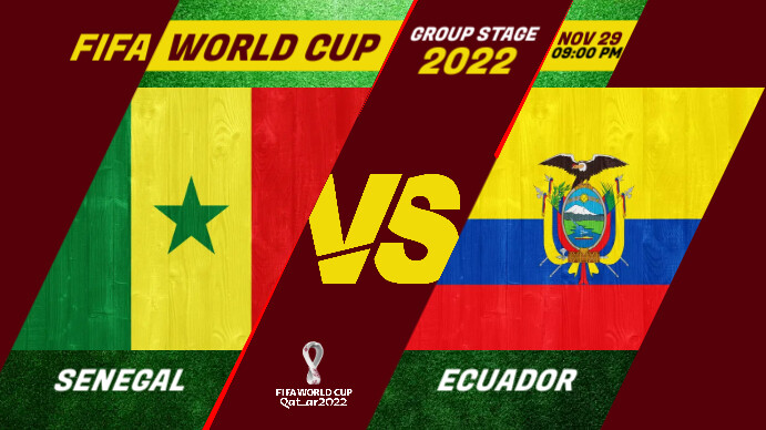 FIFA World Cup SENEGAL vs ECUADOR Miniature YouTube template