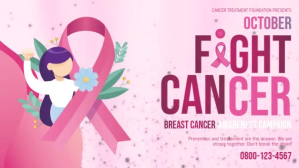 Fioletowy Breast Cancer Awareness Facebook-omslagvideo Template