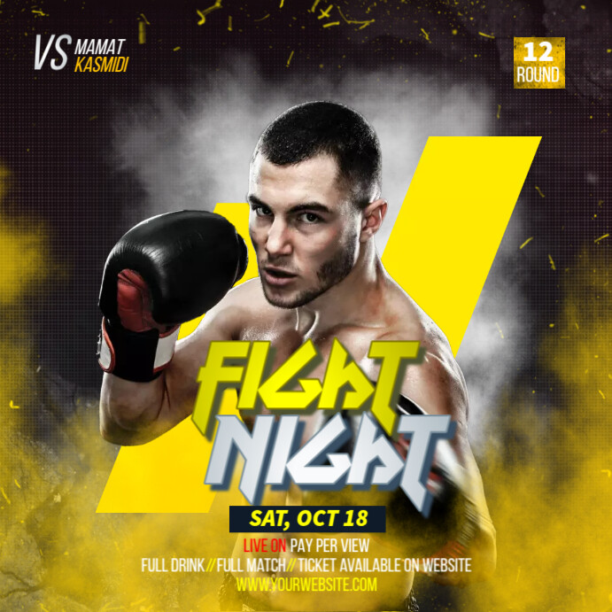 Fight Night Game Day Ads Template PosterMyWall Fight night game day ads template postermywall