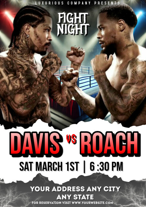 Fight Card Poster Example Fight night poster Template | PosterMyWall