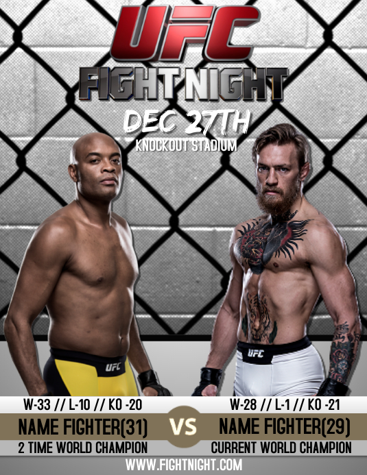 FIGHT NIGHT POSTER FLYER TEMPLATE PosterMyWall