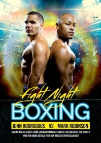 Fight night video flyer A4 template