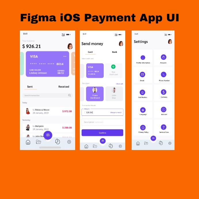 Figma iOS Payment App UI Template | PosterMyWall