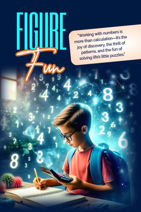 Figure, fun, number, mathematics, maths, numbers Poster template