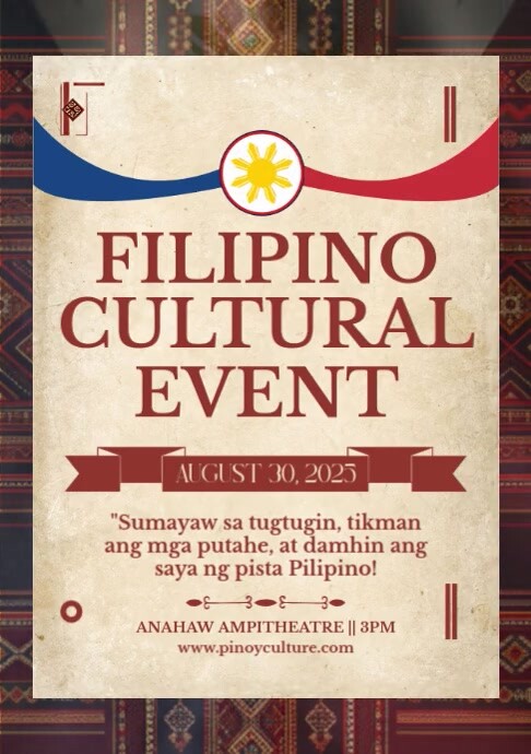 Filipino Cultural Event Template | PosterMyWall