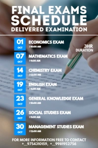 Final Exams Schedule Template Poster