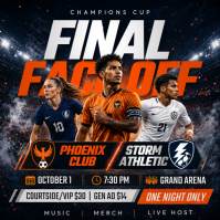 Черный Soccer Championship Event Instagram-bericht Template