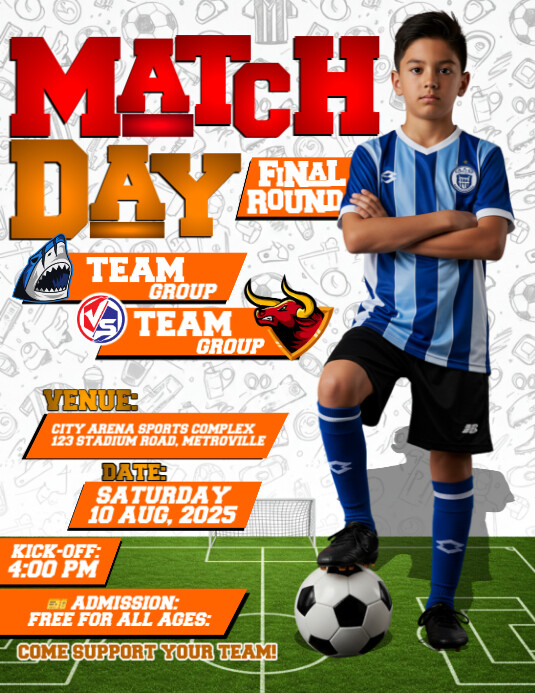 Final Kickoff Clash Flyer (US Letter) template
