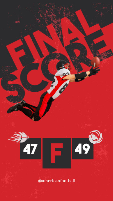 Final Score American Football Instagram Story Template | PosterMyWall