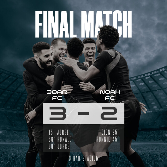 Final Soccer Match Result Design Templates Instagram Post