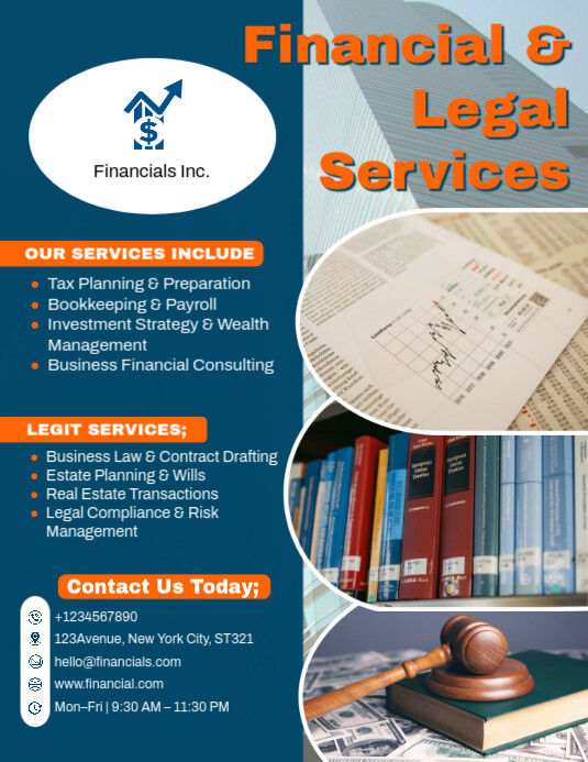 Financial & Legal Services Pamflet (VSA Brief) template