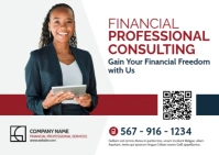 Financial consulting services postcard corpor Postal template