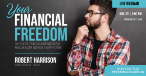 Brown Financial Freedom Webinar ภาพที่แชร์บน Facebook Template