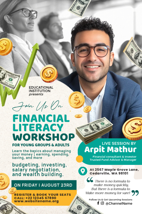 Financial Literacy Workshop Template | PosterMyWall