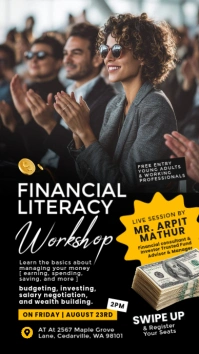 Financial Literacy Workshop Story Template Historia de Instagram