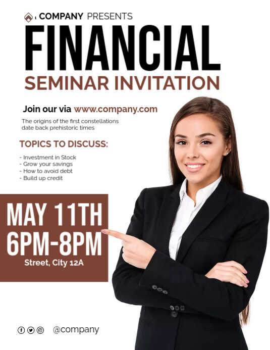 Financial Seminar Flyer (US Letter) template