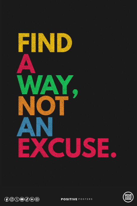 Find a Way Mindful Positive Poster Design template
