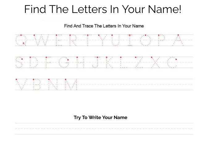 Finding Letters Design Find And Write Letters In Your Name Template | PosterMyWall